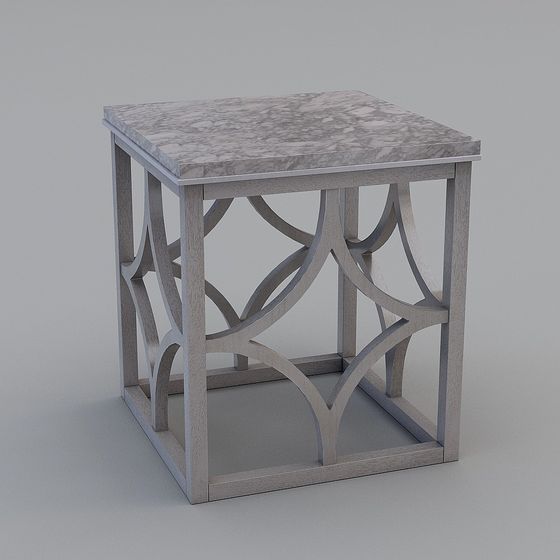 Elegant Geometric Side Table 3D model