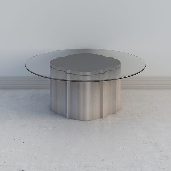 Lace Glass Table 3D model - Modern Elegance