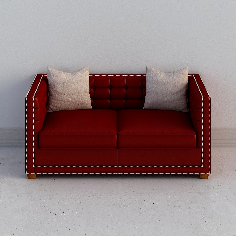 Divano matrimoniale in pelle semplice moderno leggero Ring Mereg West atmosfera di comfort divano in legno massello UP10802R