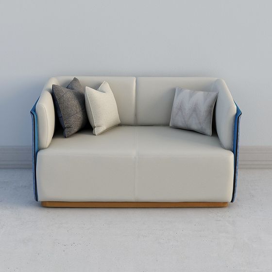 Stylish Low-Polygon 3D Sofa Model for Modern Spaces