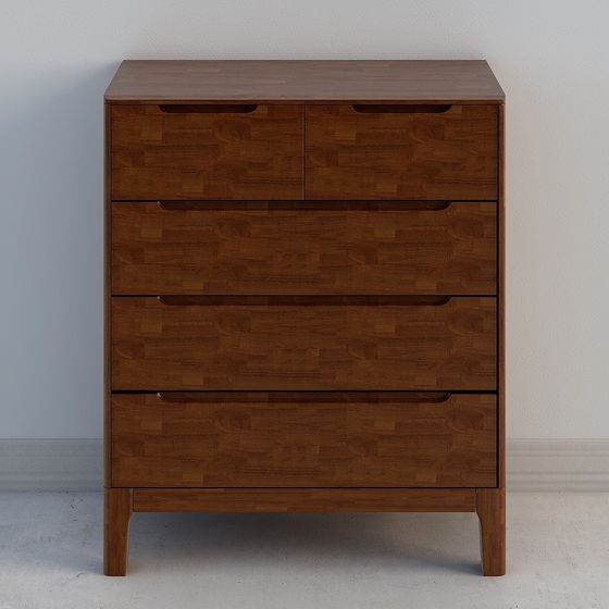 Stylish Wooden Drawer Cabinet 3D Model for Modern Spaces