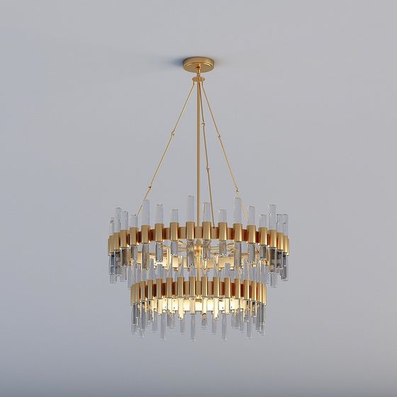Elegant Low-Poly Chandelier 3D model