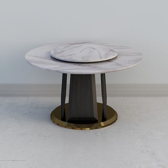 Stylish Marble Round Table 3D model