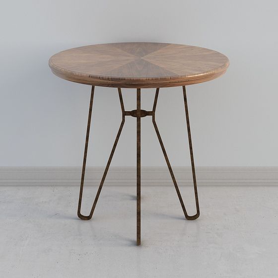 Stylish Low-Poly Round Table 3D model for Modern and Industrial Spaces