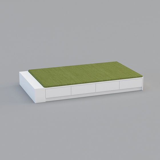 Minimalist Storage Bed 3D model