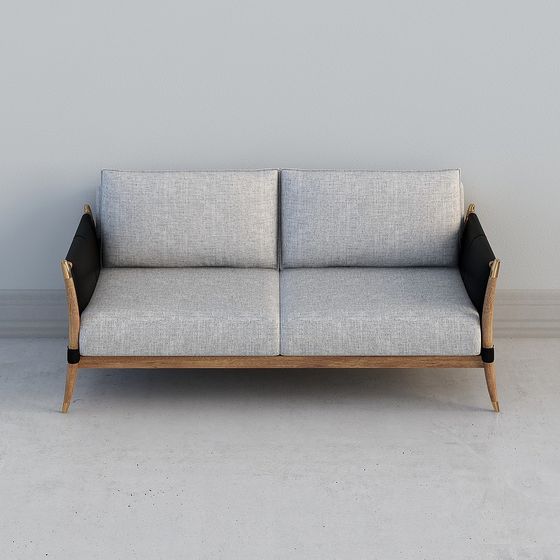 Contemporary Gray Sofa 3D model for Stylish Spaces