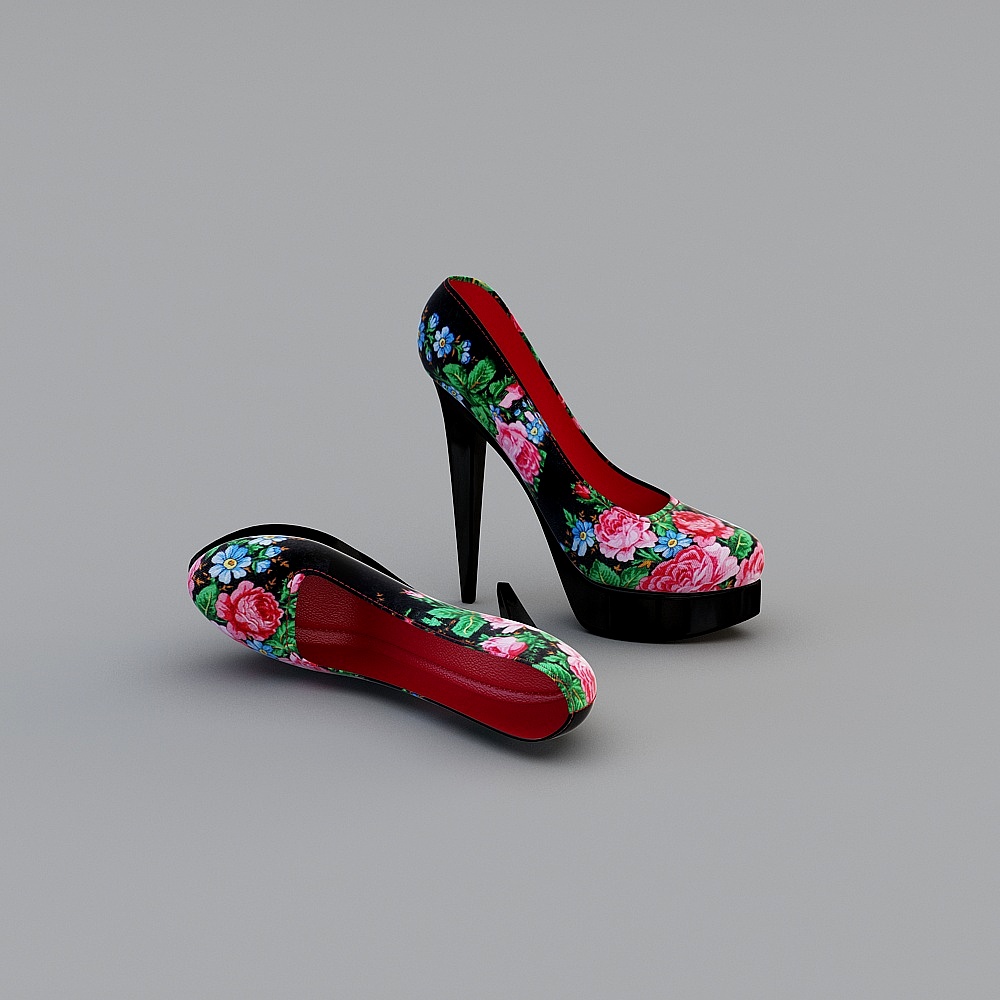 Artistic High Heel Shoe 3D model