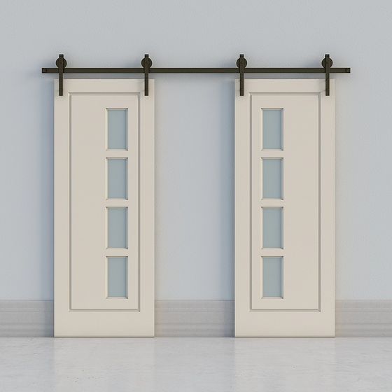 Elegant Double Barn Door 3D model