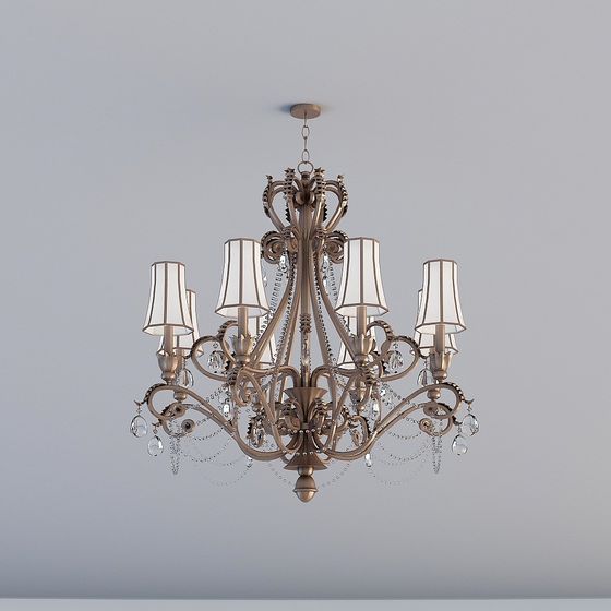 Elegant Low-Poly Chandelier 3D model