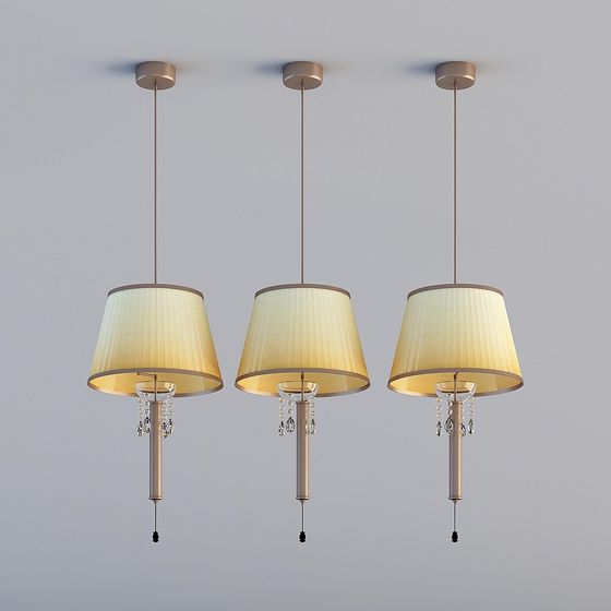 Elegant Low-Polygon Chandelier 3D model for Modern Spaces