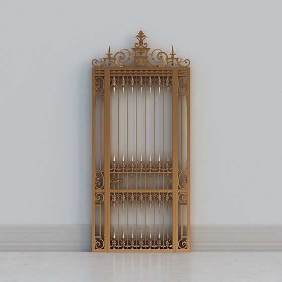 Elegant Golden Iron Gate 3D model