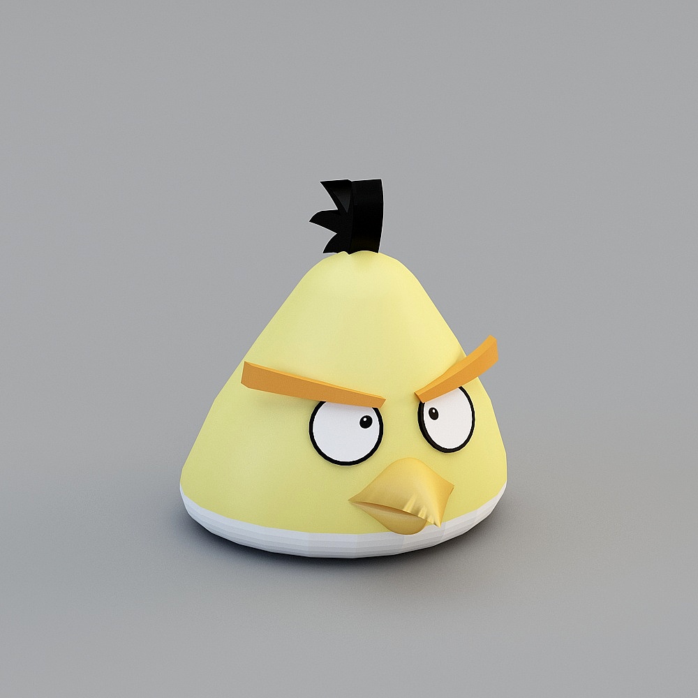 Vibrant Angry Bird Low Poly 3D model