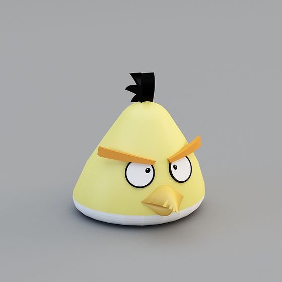 Vibrant Angry Bird Low Poly 3D model