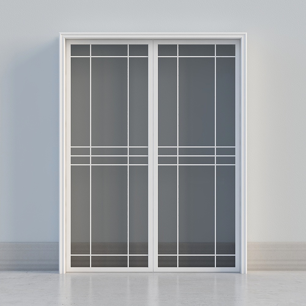 Stylish Glass Sliding Door 3D model