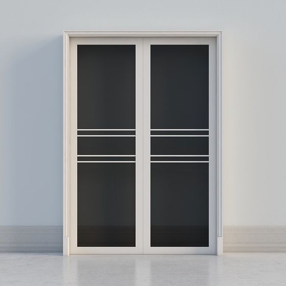 Elegant Glass Double Door 3D model