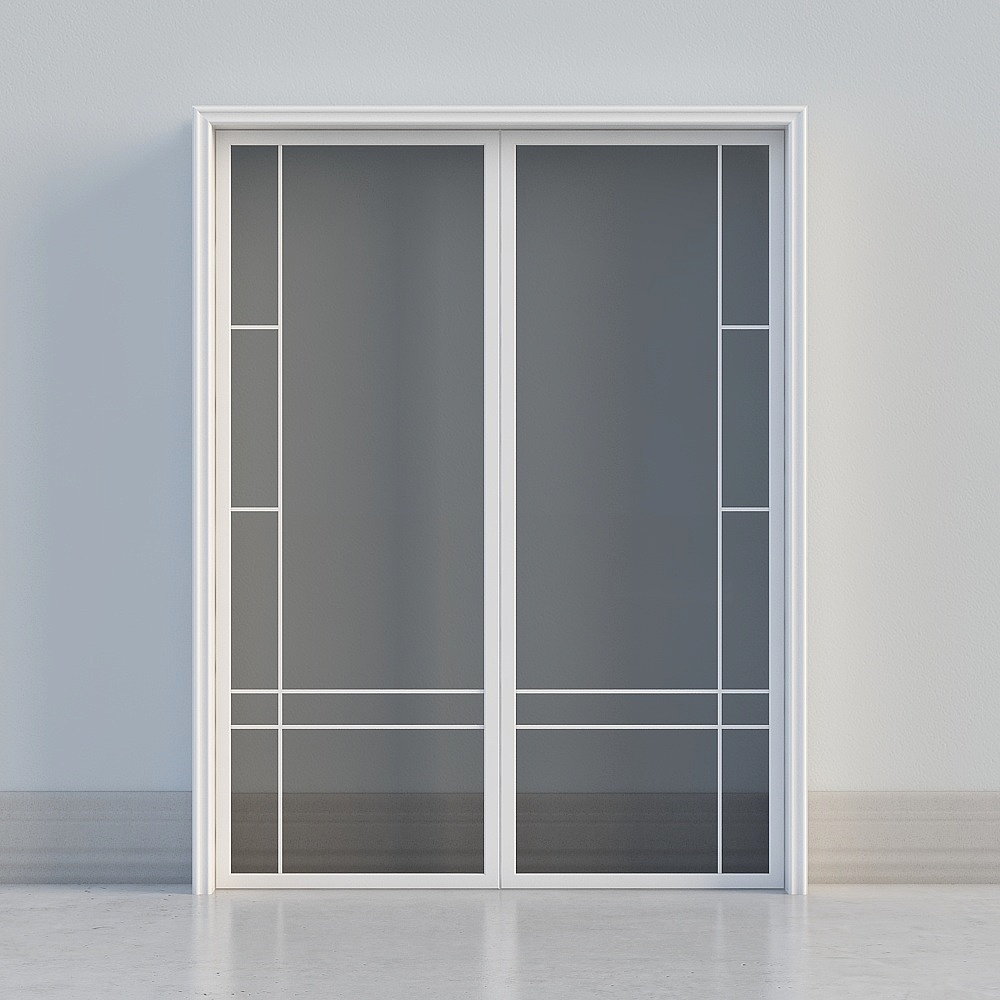 Elegant Glass Sliding Door 3D model