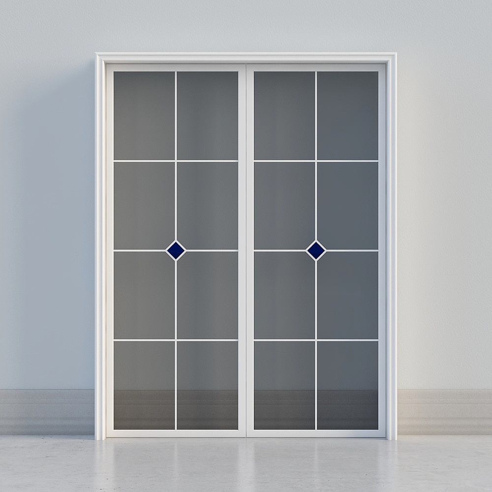 Elegant Glass Sliding Door 3D model