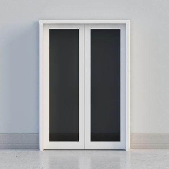 Glass Double Door 3D model for Modern Interiors