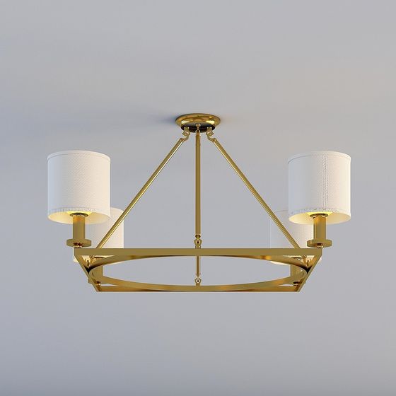 Stylish Low-Poly Chandelier 3D Model for Modern Interiors