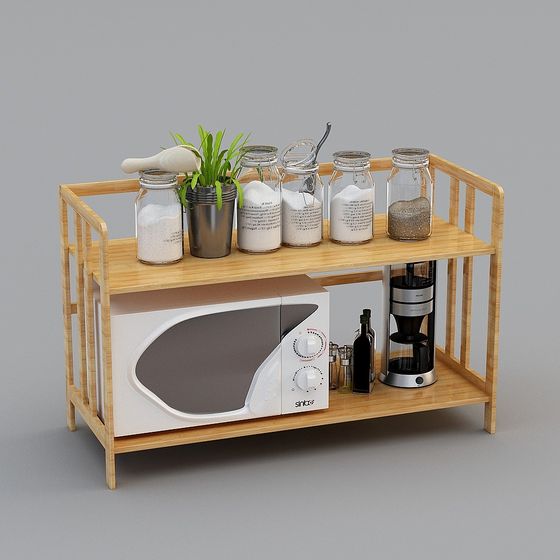 Charming Kitchen Cart 3D model for Modern Design