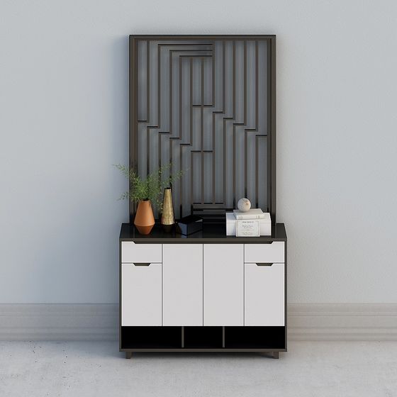 Post-Modern Black Shoe Cabinet 3D Model