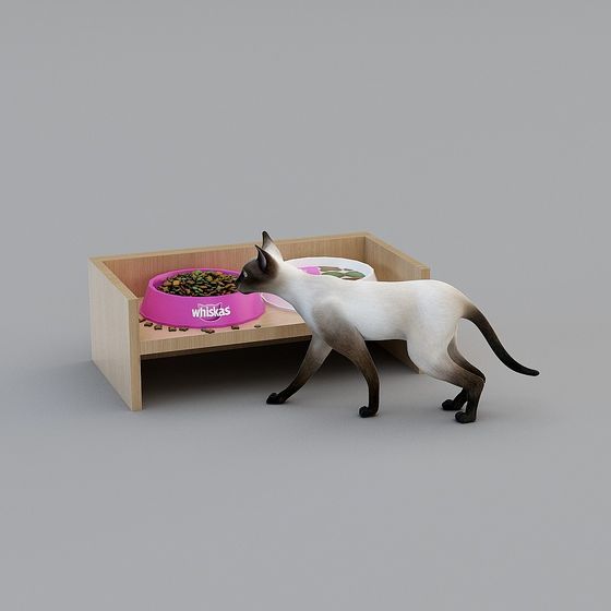 Elegant Siamese Cat 3D model for Creative Projects