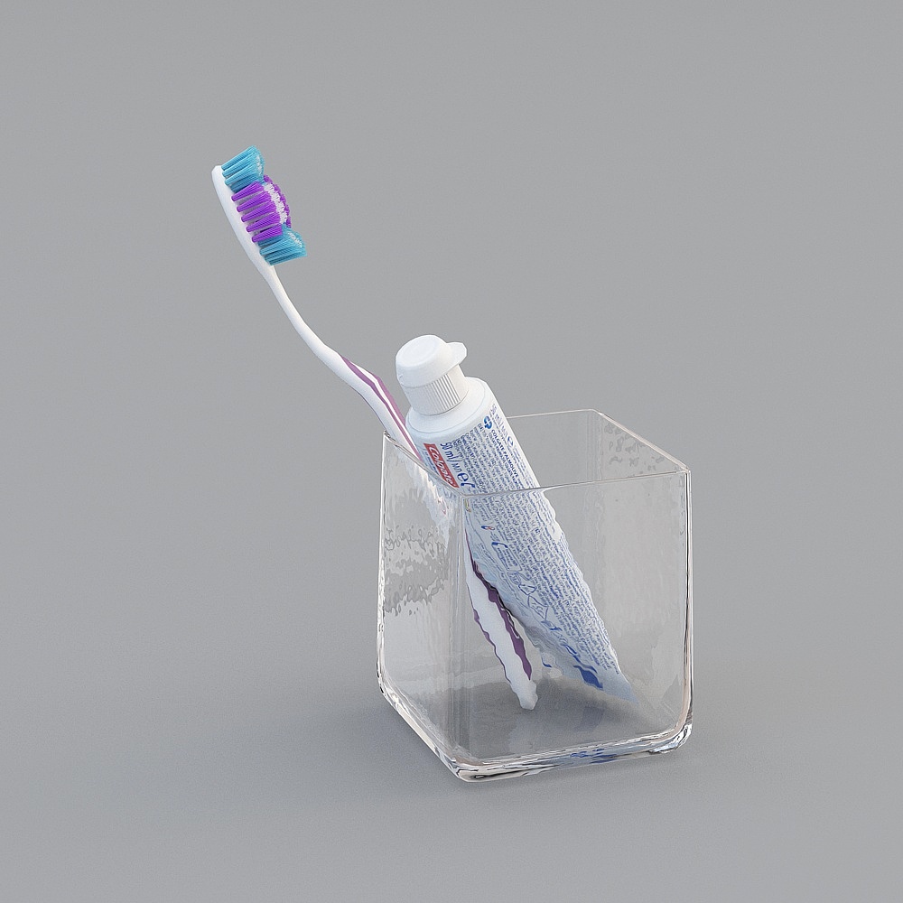 Realistic Bathroom Accessories Set 3D model