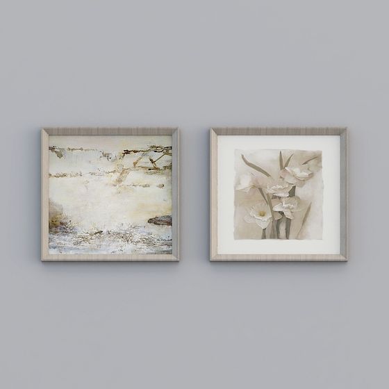 Elegant Framed 3D Artwork Model for Interior Design