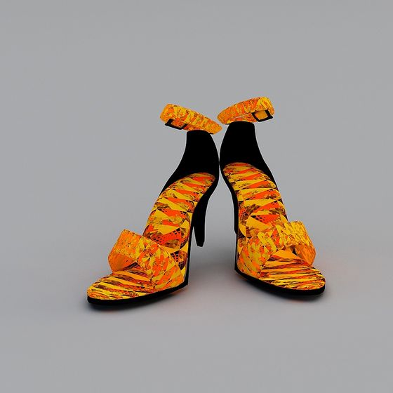 Vibrant Sunburst Heels 3D model