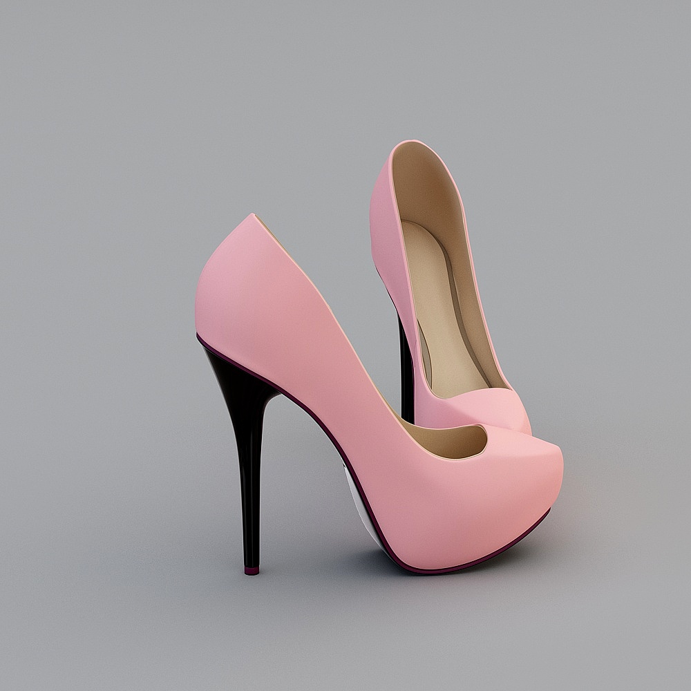 Elegant High Heels 3D model Inspired by Classic Fashion