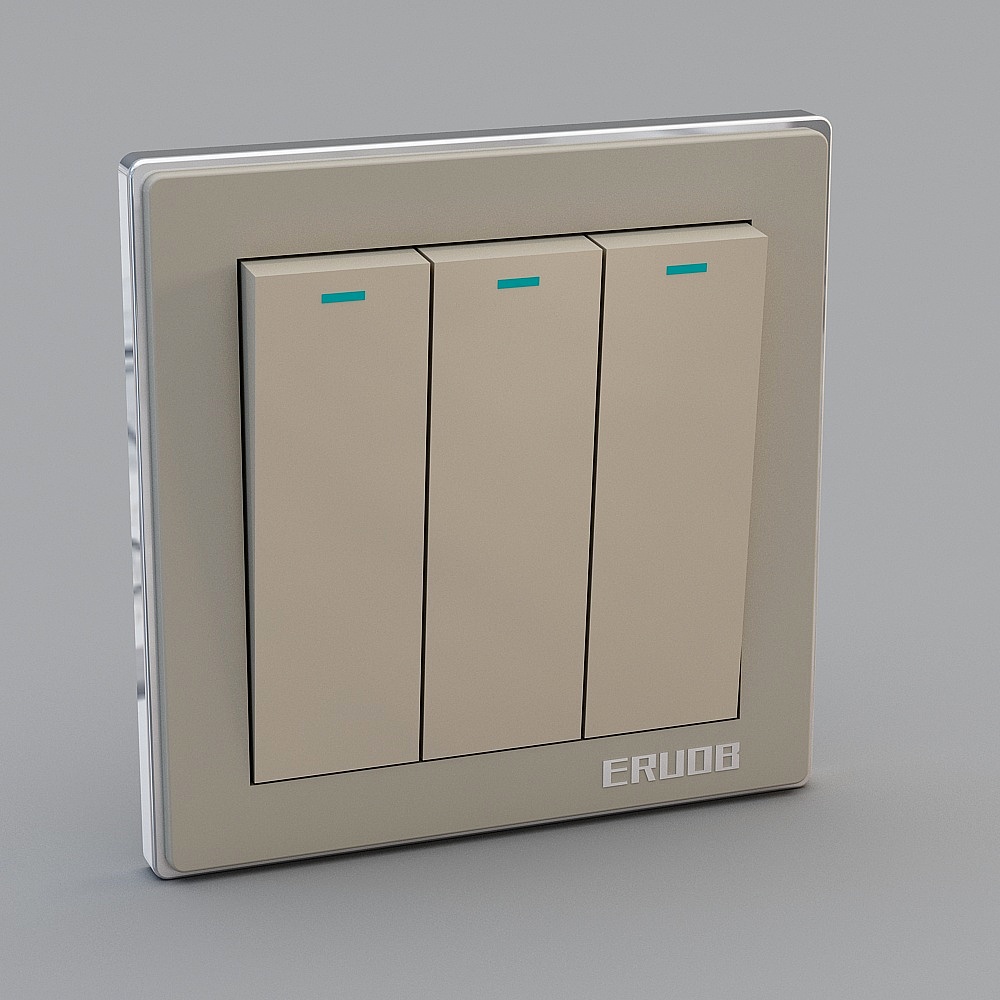 Low-Poly Modern Switch Panel 3D model