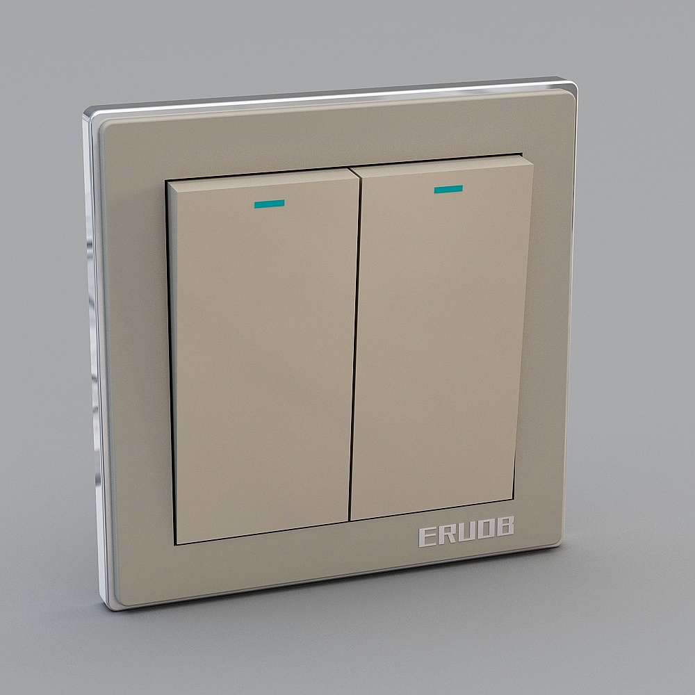 Sleek Low-Polygon Switch Panel 3D model