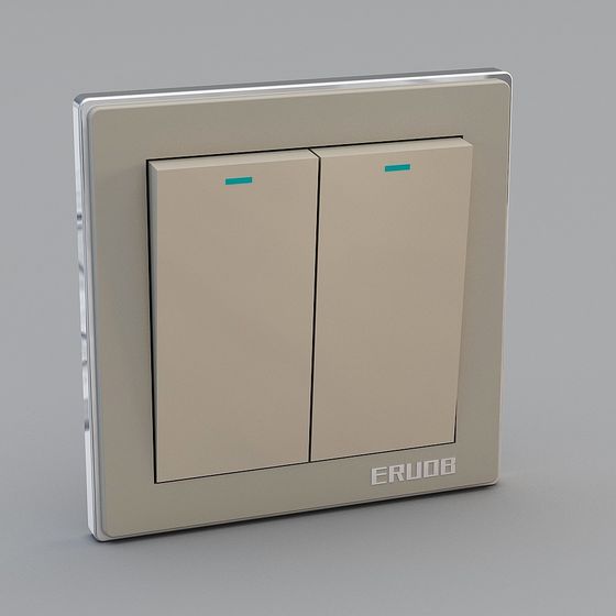 Sleek Low-Polygon Switch Panel 3D model