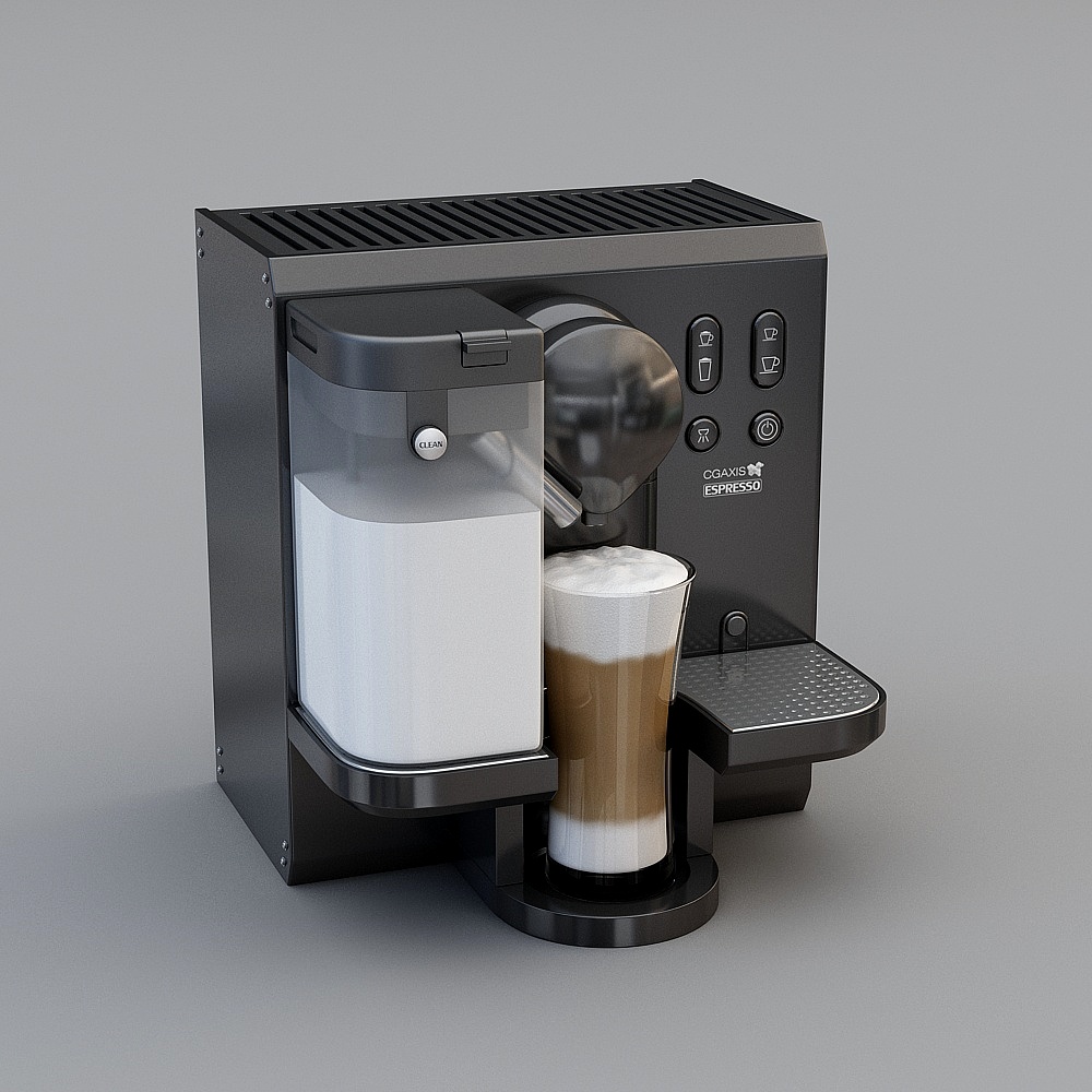 Stylish Low-Poly Coffee Machine 3D model