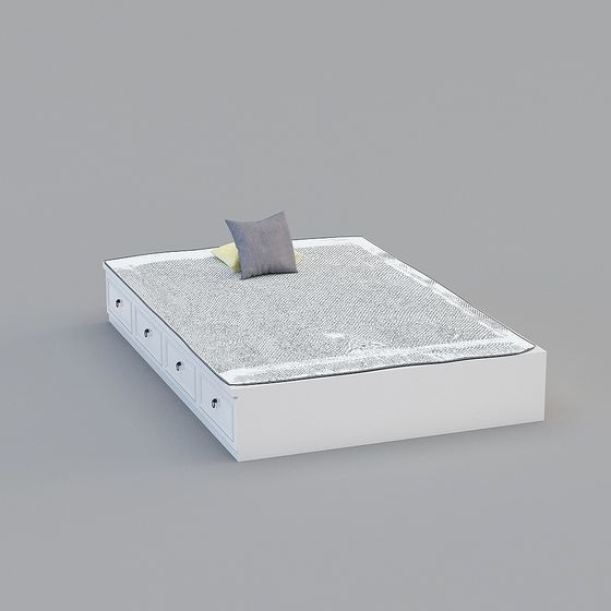 Elegant Minimalist Bed 3D model