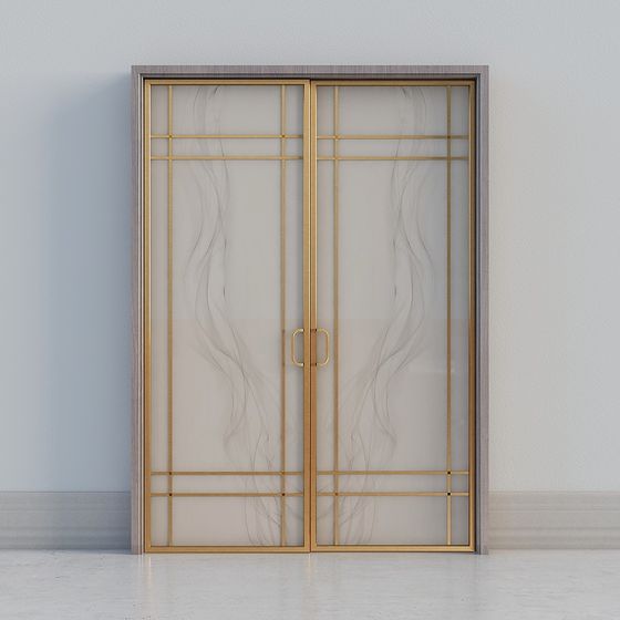 Stylish Double Door 3D Model for Contemporary Spaces