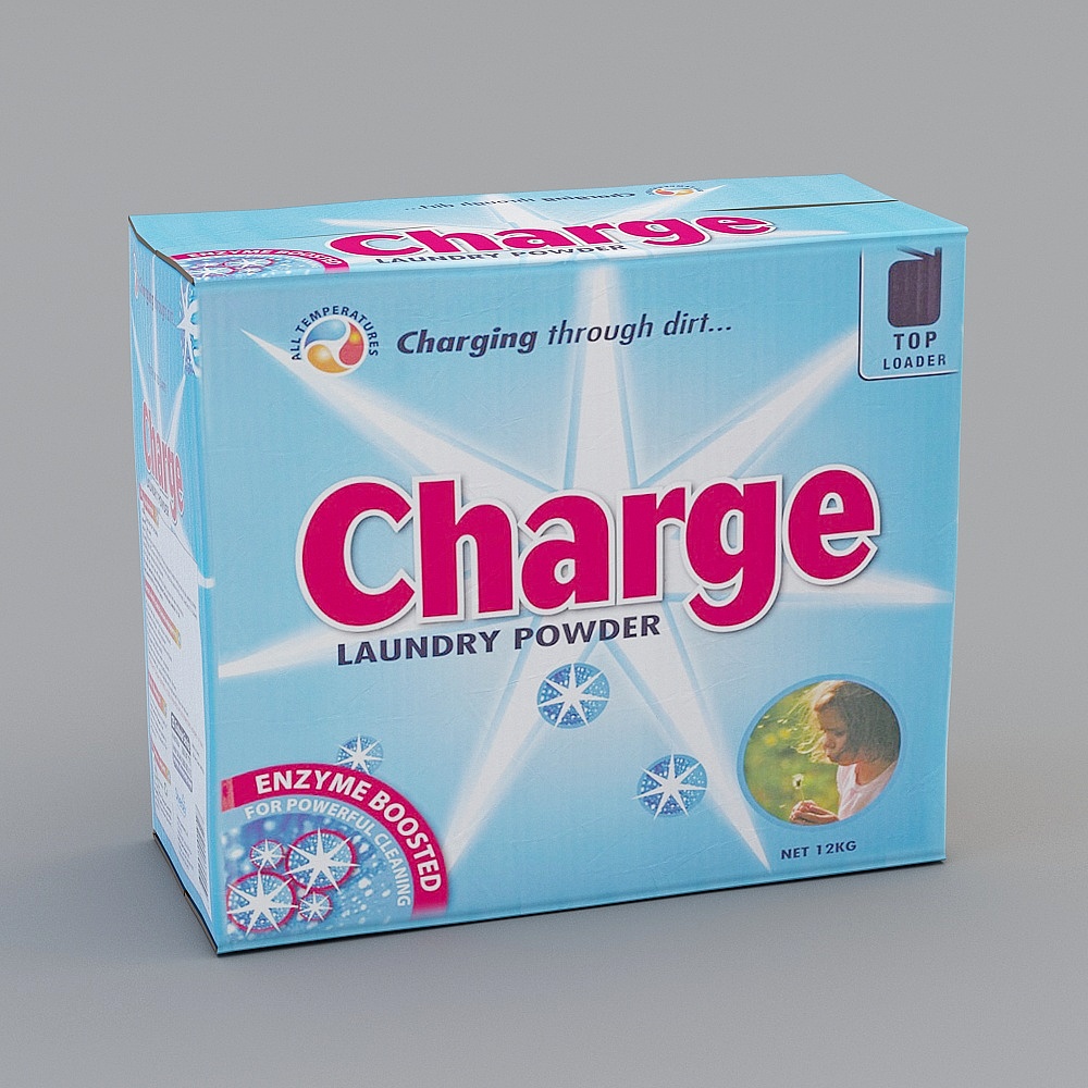 Charge Laundry Powder Packaging 3D Model