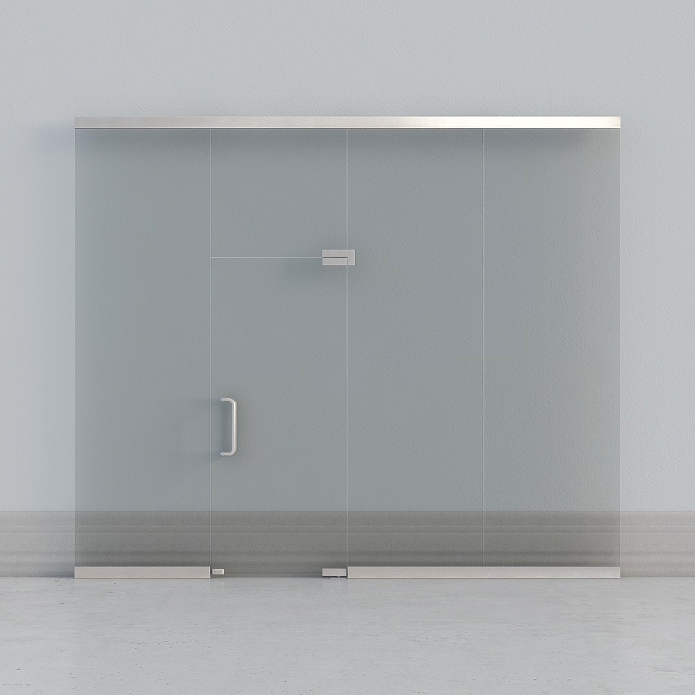 Sleek Glass Sliding Door 3D model