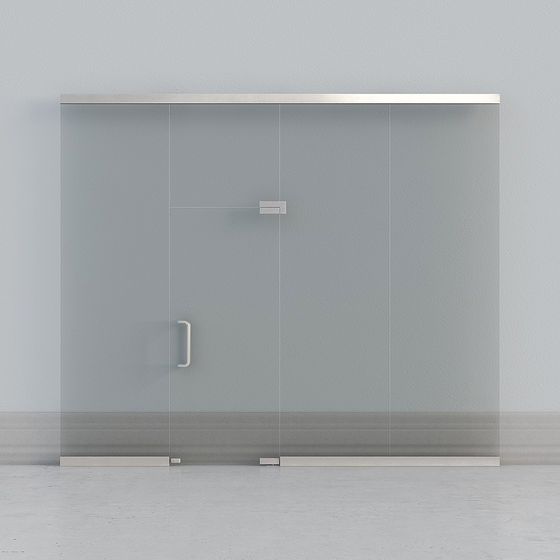 Sleek Glass Sliding Door 3D model