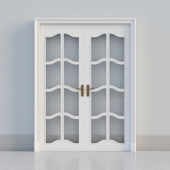 Elegant Glass Door 3D model for Spacious Interiors