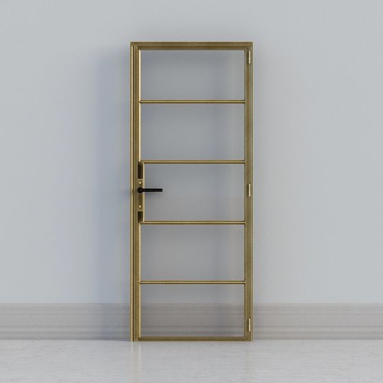 Elegant Glass and Metal Door 3D model