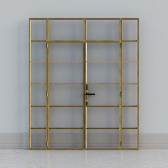 View of Industrial Glass Door 3D model for Modern Interiors