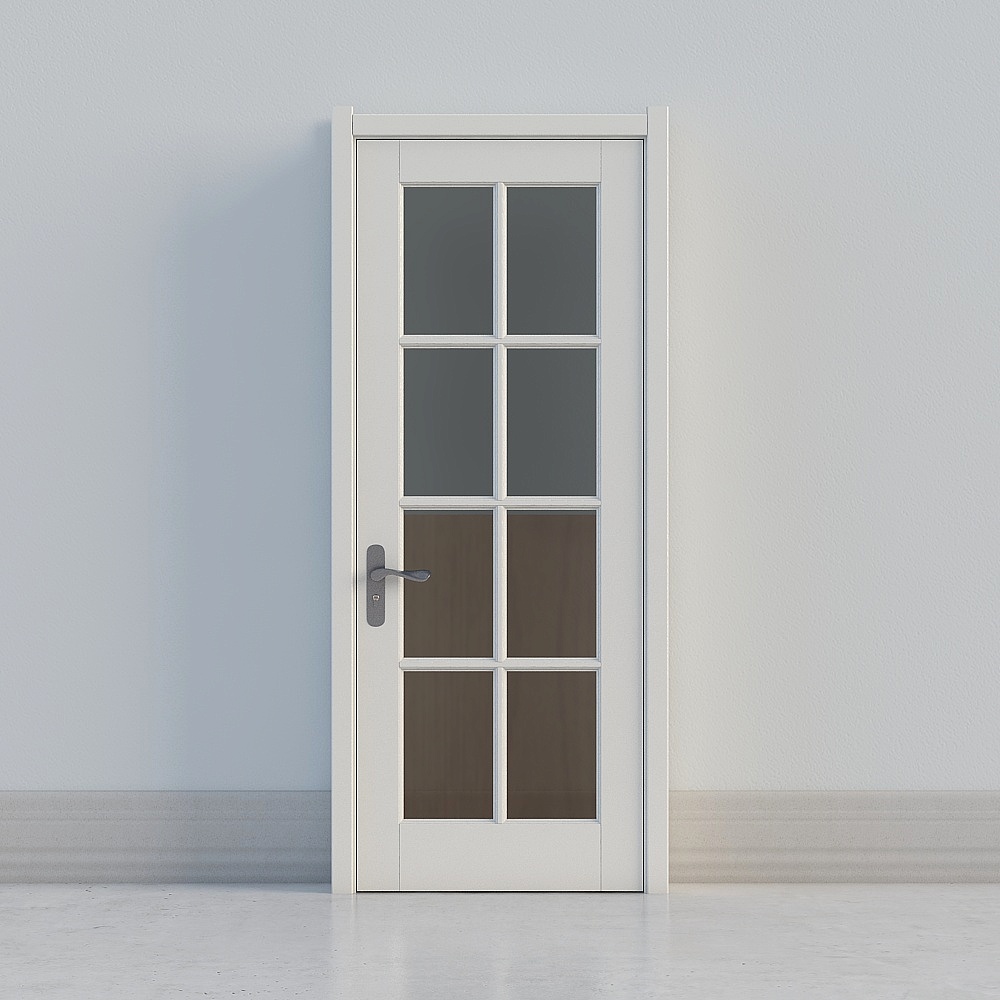 modern white windowed door