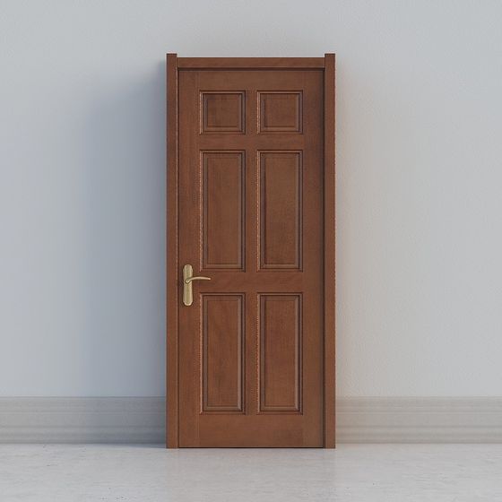 Stylish Wood Panel Door 3D Model