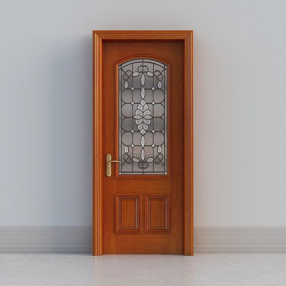 Stylish 3D Wooden Door Model for Various Projects