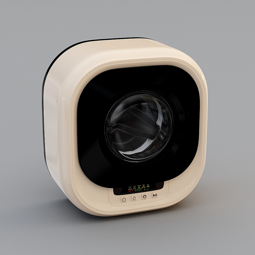 Futuristic Low-Poly Washing Machine 3D Model