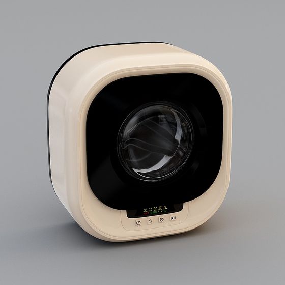 Futuristic Low-Poly Washing Machine 3D Model