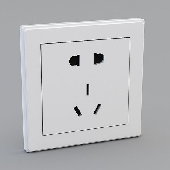 Realistic Low-Poly Electrical Socket 3D model