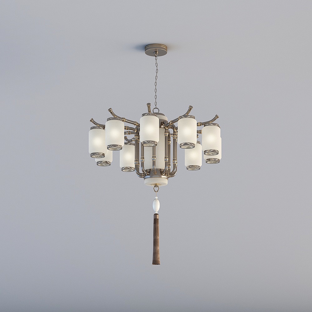Stylish Low-Polygon Chandelier 3D model for Modern Spaces