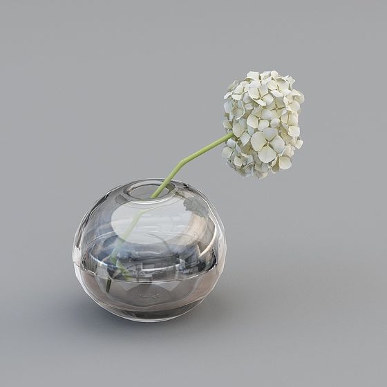 白い花のガラスの花瓶